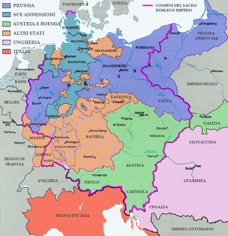 Il Sacro Romano Impero della Nazione Germanica nel 1871