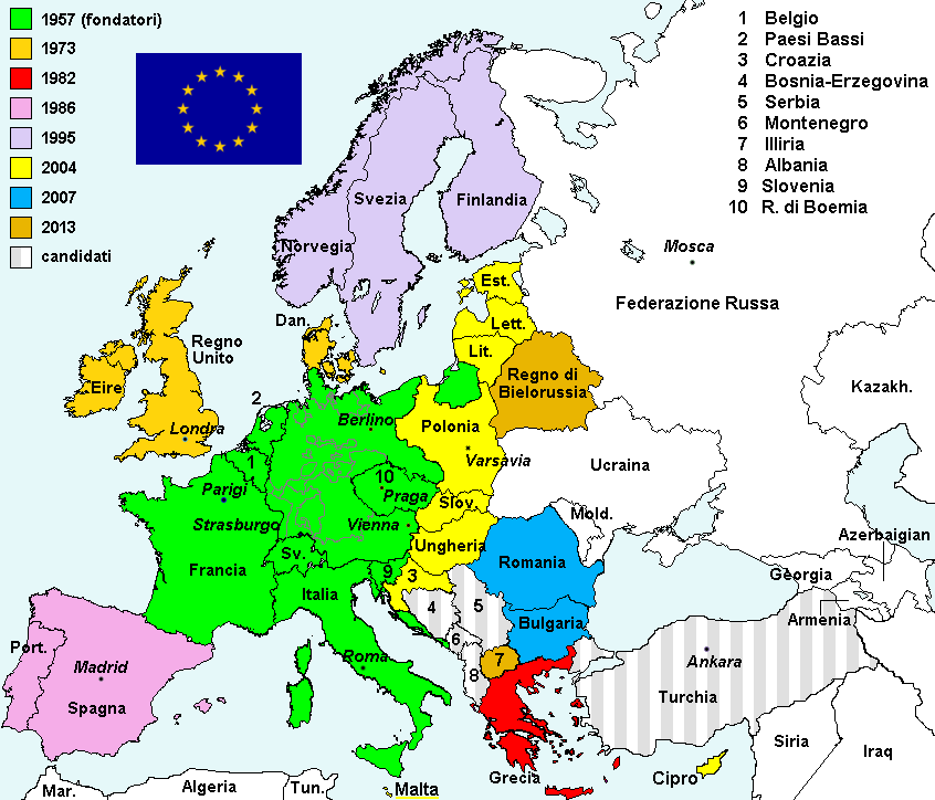 Il progressivo allargamento dell'Unione Europea