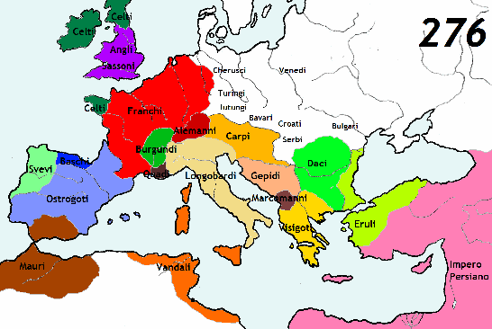 L'Europa nel 276 (cliccare per ingrandire)