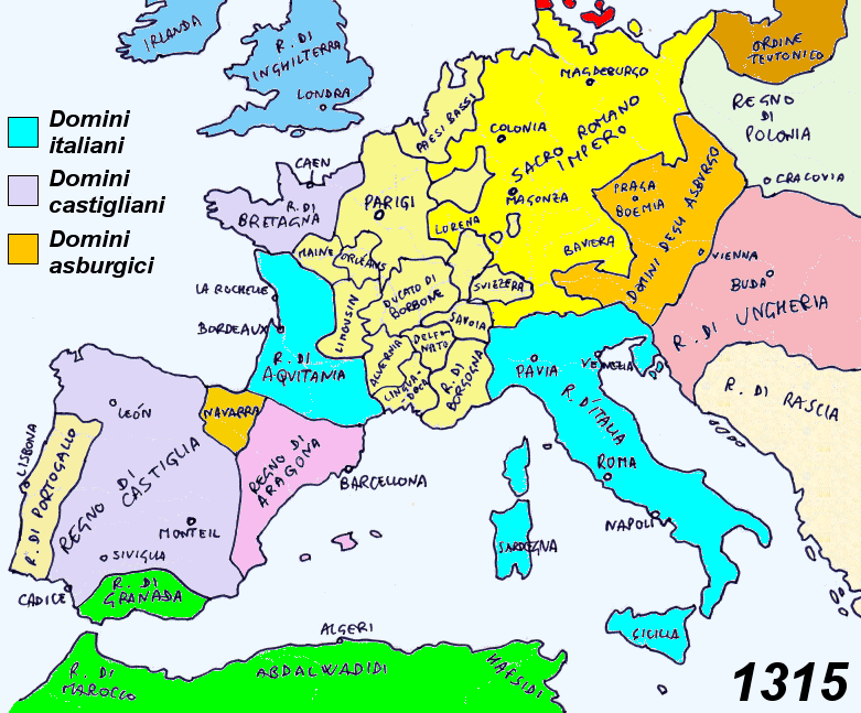 L'Europa Occidentale alla morte di Filippo IV il Bello (grazie a William Riker)