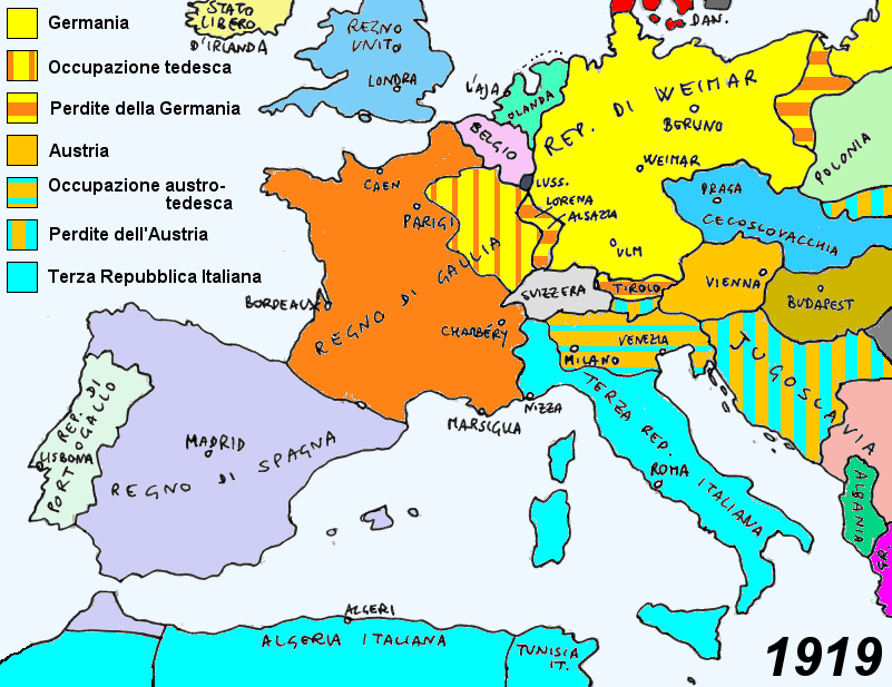 L'Europa Occidentale nel 1919 (grazie a William Riker)