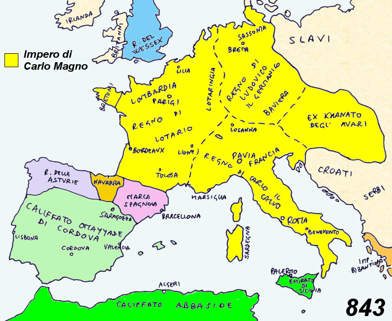 L'Europa Occidentale nell'anno 843 (grazie a William Riker)