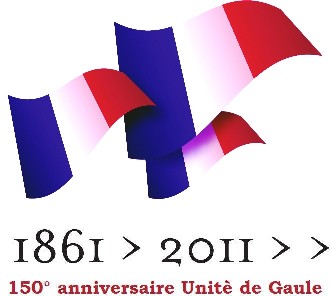Il logo dei festeggiamenti per il 150 anniversario dell'Unit della Gallia (grazie a Edoardo Secco)