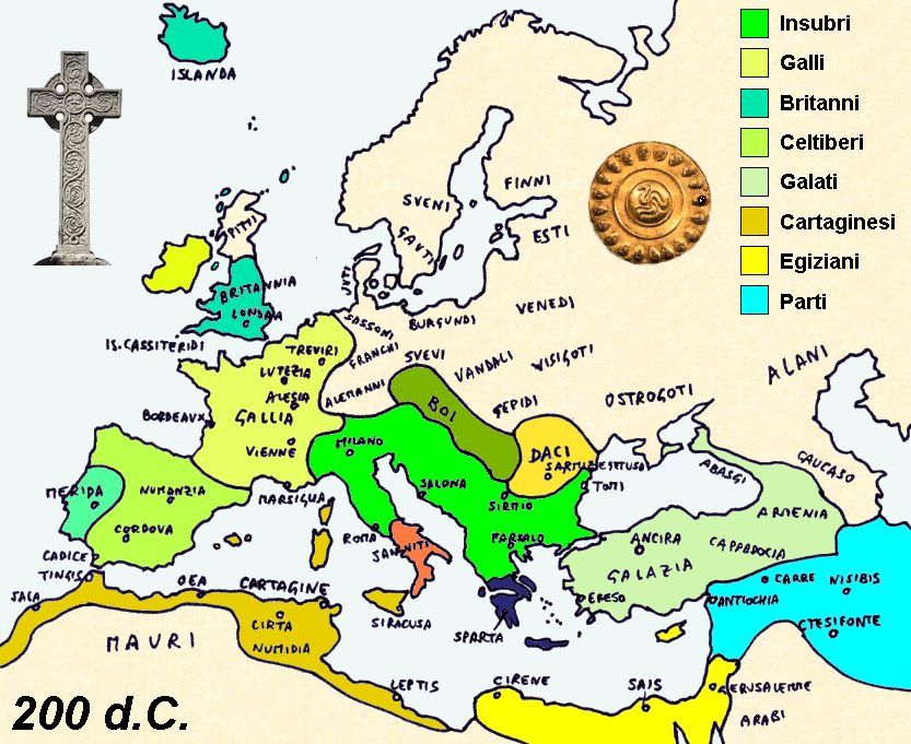 L'Europa celtica nel 200 d.C.