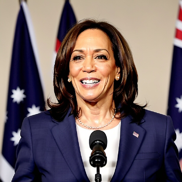 Kamala Harris  eletta Presidente degli Stati Uniti d'Australia (creata con openart.ai)