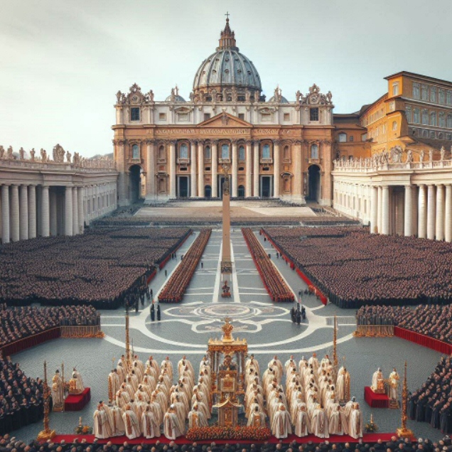 Apertura solenne del Concilio Vaticano III (creata con BING)