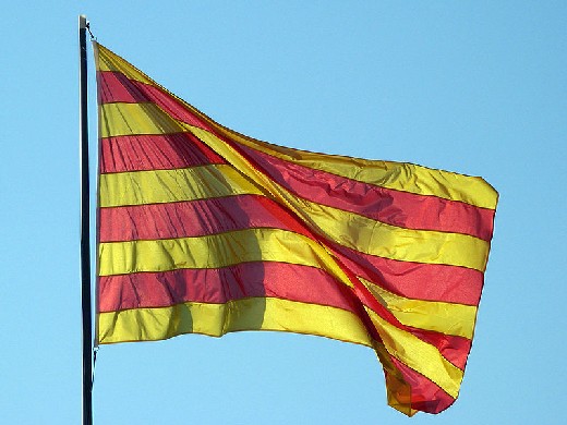 La Senyera, storica bandiera catalana, risalente al IX secolo