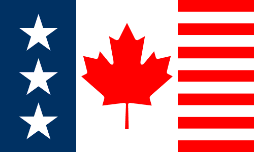 Bandiera degli Stati Canadesi ed Americani Uniti, 1875