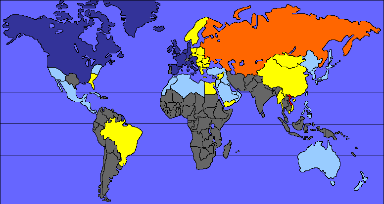 Il mondo diviso in due blocchi nel 1962 (grazie a Perch No?)