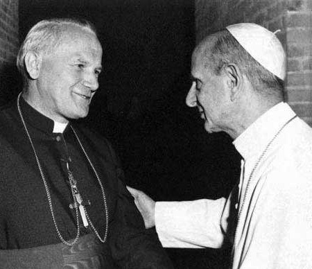 Papa Paolo VI con Karol Wojtyla