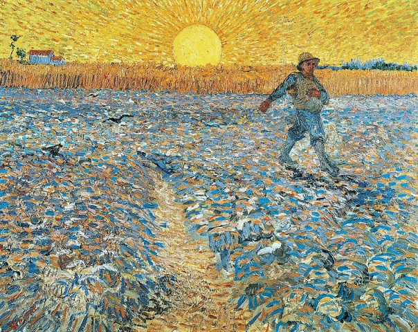 Vincent Van Gogh, "Seminatore al tramonto", olio su tela, Museo Krller-Mller di Otterlo, 1888