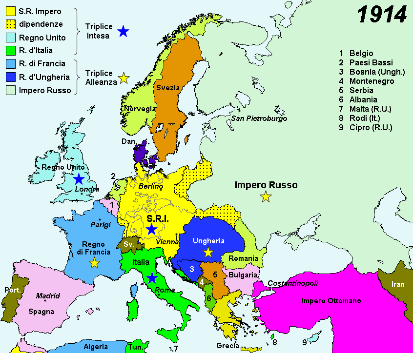 L'Europa alla vigilia della Prima Guerra Mondiale