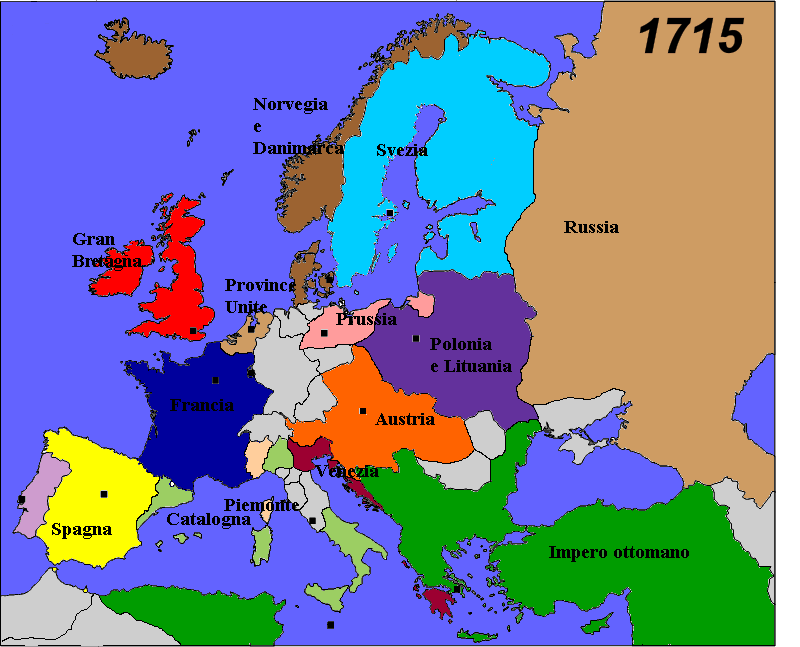 Карта европы 1700 года