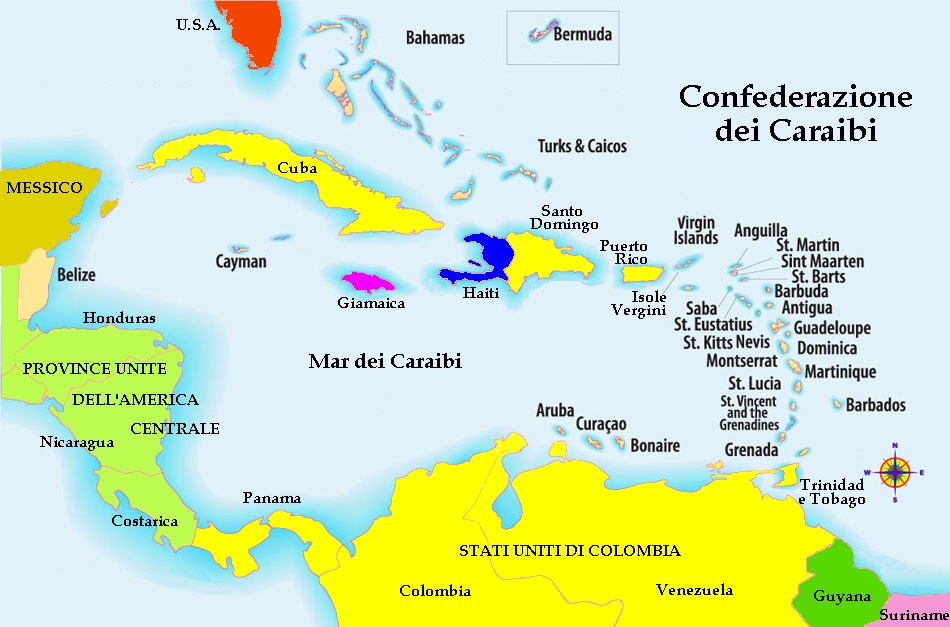 Gli stati membri della Confederazione dei Caraibi