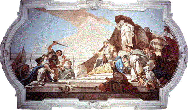 Il giudizio di Salomone, affresco di Giovan Battista Tiepolo (1696-1770), Udine, Palazzo Arcivescovile