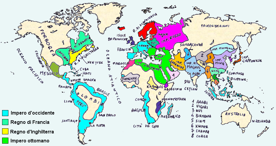 Il mondo alla metà del XVI secolo