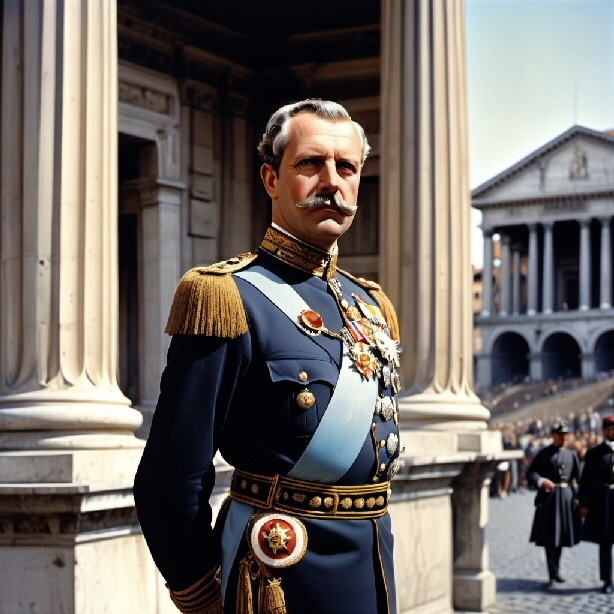 L'imperatore Umberto I tra i Fori di Roma (creata con openart.ai)