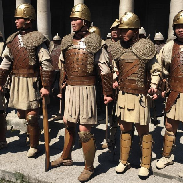 Ausiliari cinesi arruolati nelle legioni romane d'oltremare (creata con openart.ai)