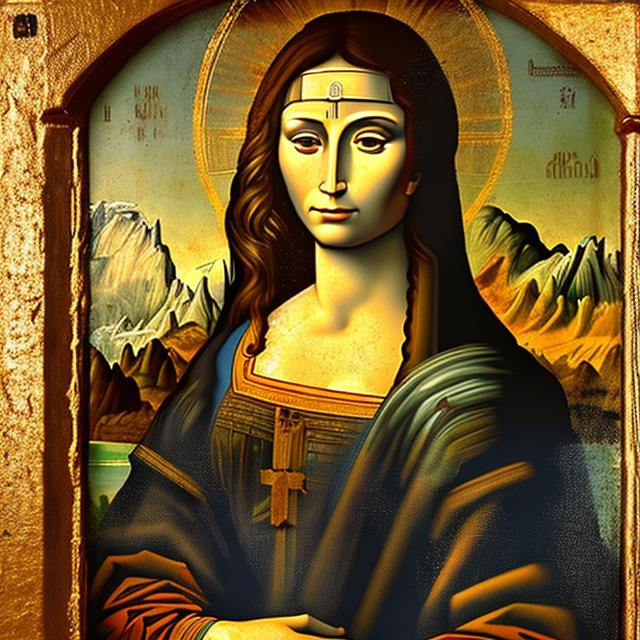 E se la "Gioconda" fosse stata dipinta da Andrej Rublëv? (creata con openart.ai)
