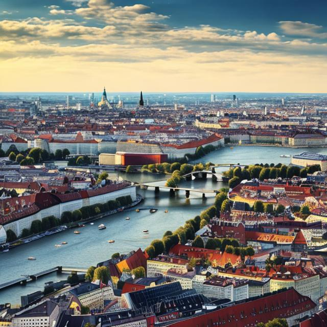 Skyline della città di Leopoldsburg (creata con openart.ai)